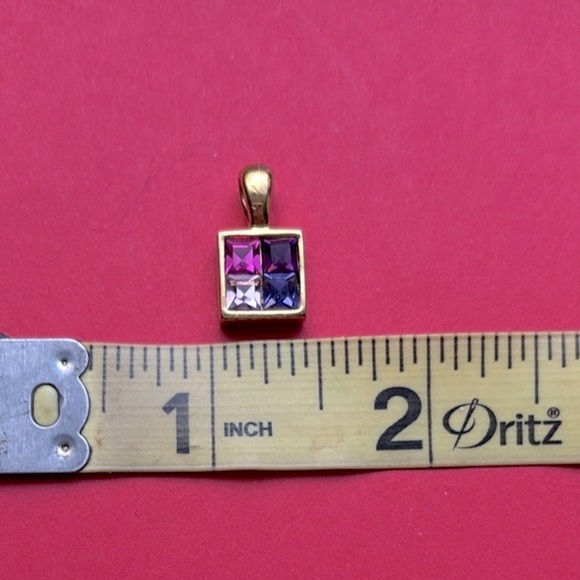 Glass Four Stone Givenchy Pendant Necklace - Picture 5 of 5